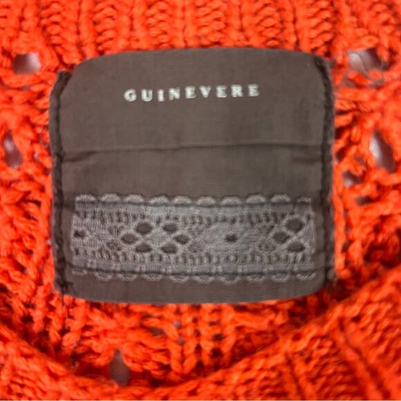 Anthropologie Guinevere Purl Wise Sweater Women Medium Wool Pumpkin Spice Orange - Picture 7 of 13